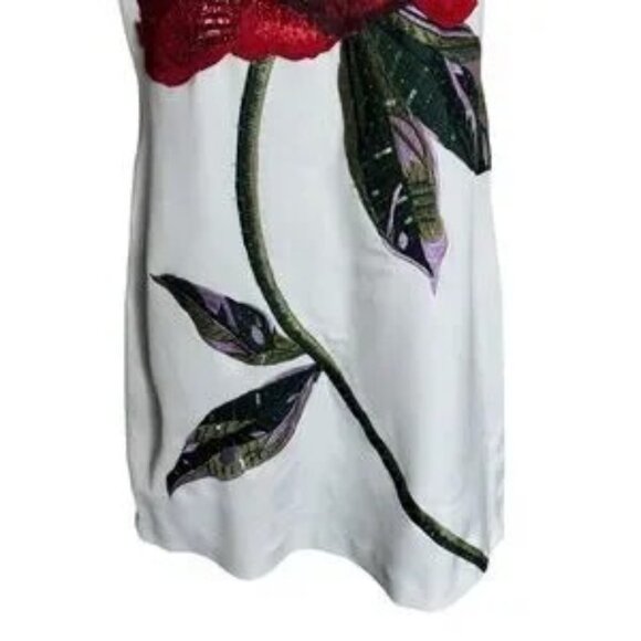 NWT Alice + Olivia Clyde Embellished Rose Shift Dress size 6 - Picture 2 of 8